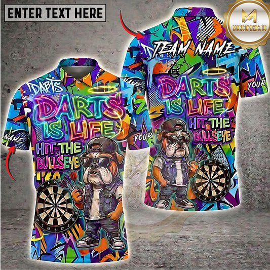 Maxcorners Darts Is Life Hit the Bullseye Graffiti Multiple Options Personalized Name, Team Name 3D Shirt