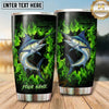 Maxcorners Fishing Tumbler Neon Green Flame Design Personalized Name Tumbler (13 Species)