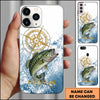 Maxcorner Fishing Golden Compass Water Splash Personalized Name 3D Phone Case (10 Fish Species)