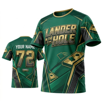 Maxcorners Cornhole Launch Mode Green Gold Personalized Name 3D Unisex Shirt