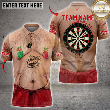 Maxcorners Darts Funny Tattooed Dad Bod Black Dartboard Personalized Name 3D Unisex Shirt