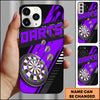 Maxcorners Purple Sport Darts Board Graphic Personalized Name 3D Phone Case