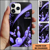 Maxcorners Bowling Pink Strike Ball Pins Multicolor Personalized Name 3D Phone Case