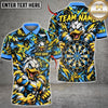 Maxcorners Darts Muscular Duck Mascot Target Board Camo Splatter Graphic Multicolor Customized Name, Team Name 3D Shirts