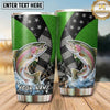 Maxcorners Fishing Tumbler Green Black Star Patchwork Design Personalized Name Tumbler (13 Species)