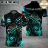 Maxcorners Ball 8 Pool Fiery Dragon Billiard Jersey Multicolor Option Customized Name, Team Name 3D Polo Shirt