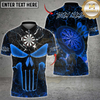 Maxcorners Darts Skull Flame Magma Pattern Multicolor Customized Name, Team Name 3D Shirts