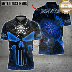 Maxcorners Darts Skull Flame Magma Pattern Multicolor Customized Name, Team Name 3D Shirts