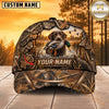 Maxcorners Dog Hunting And Duck Sunset Marsh Landscape Camo Personalized Name 3D Cap