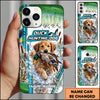 Maxcorners Duck Hunting German Shorthaired Pointer Teal Graphic Marsh Splash Personalized Name 3D Phone Case - Yellow Labrador Retriever