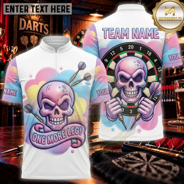 Maxcorners Darts Pastel Pink Skull Graffiti Personalized Name 3D Unisex Shirt