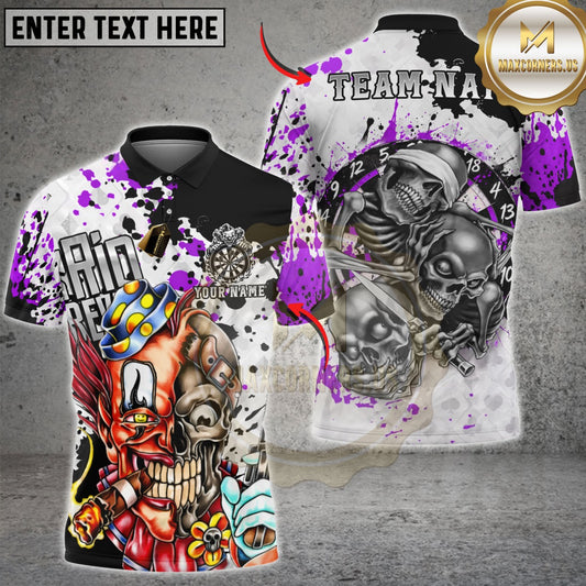 Maxcorners Darts Skull Graffiti Street Art Dartboard Multicolor Customized Name, Team Name 3D Shirts