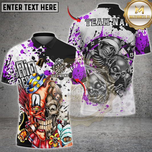 Maxcorners Darts Skull Graffiti Street Art Dartboard Multicolor Customized Name, Team Name 3D Shirts