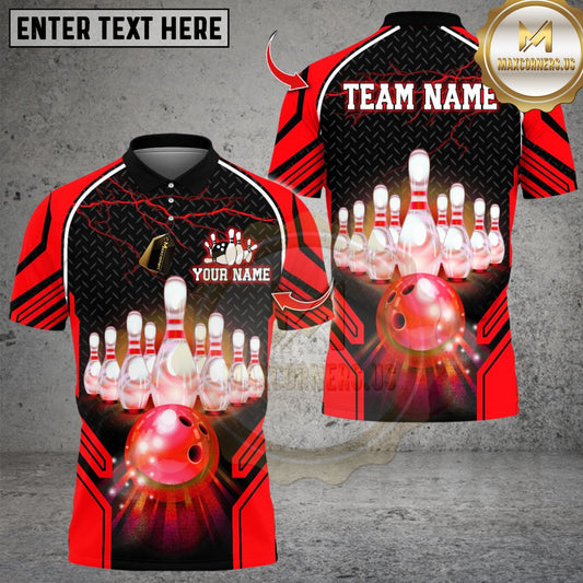Maxcorners Bowling Thunder Uniform Multicolor Customized Name, Team Name 3D Shirt