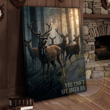Maxcorners Deer Canvas You Can't Sit With Us Herd Canvas Wall Art