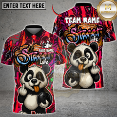 Maxcorners Funny Cool Panda With Bowling Multicolor Customized Name, Team Name 3D Shirts