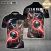 Maxcorners Bowling Neon Cyber Energy Ball and Pins Multiple Options Personalized Name, Team Name 3D Shirt