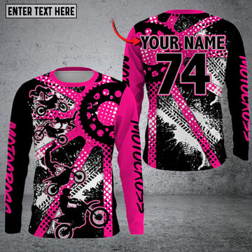 Maxcorners Biker's Attitude Performance Personalized Name 3D Shirt