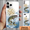 Maxcorner Fishing Golden Compass Water Splash Personalized Name 3D Phone Case (10 Fish Species)