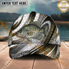 Maxcorners Fishing Fish Scale Silver Stripe Multi Options Personalized Name 3D Cap (11 Fish Species)