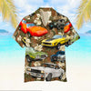 Maxcorners Personalized Muscle Car Hawaiian Shirt, Floral Pattern Custom Photo Car Aloha Shirts (Up to 5 photos)