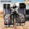 Maxcorners Fishing Tumbler Monochrome Cabin Flag Collage Design Personalized Name Tumbler (13 Species)
