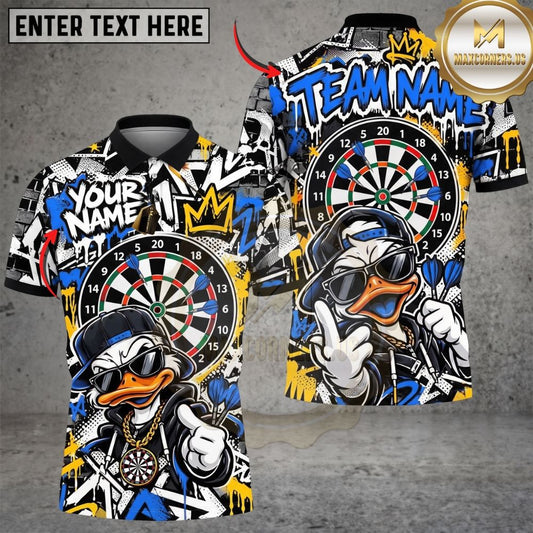 Maxcorners Darts Urban Cool Duck Sunglasses Crown Graffiti Target Board Artwork Multicolor Customized Name, Team Name 3D Shirts