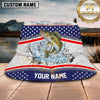 Maxcorners Fishing Patriotic Compass Personalized Name 3D Bucket Hat (12 Fish Species)