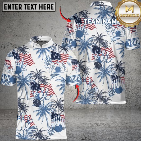 Maxcorners Bowling Tropical American-style Personalized Name 3D Unisex Shirt