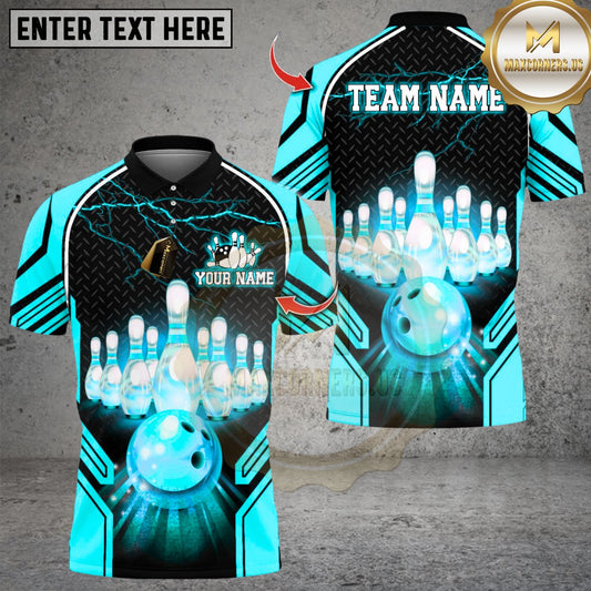 Maxcorners Bowling Thunder Uniform Multicolor Customized Name, Team Name 3D Shirt