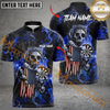 Maxcorners Darts Skull Reaper Thunder Lightning MultiColor Option Customized Name, Team Name 3D Polo Shirt