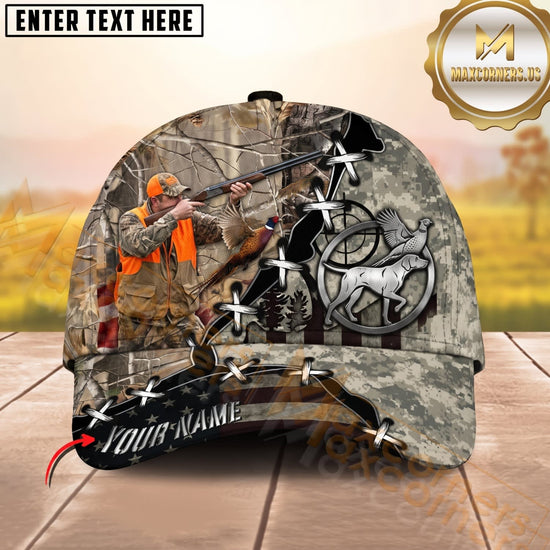 Maxcorners Upland Bird Hunting Woodland Hunter Crosshair Personalized Name 3D Cap