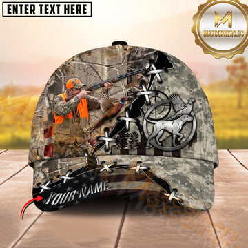 Maxcorners Upland Bird Hunting Woodland Hunter Crosshair Personalized Name 3D Cap