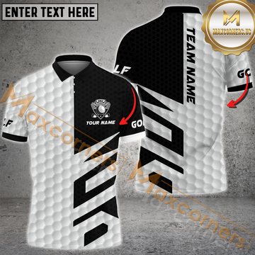 Maxcorners Classic Golf Jersey Multicolor Option Customized Name, Team Name 3D Polo Shirt