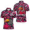 Maxcorners Funny Geometric Grunge Flamingo Dart Shirts For Men Custom Darts Jerseys Outfits, Darts Gifts LM0705