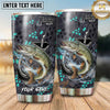 Maxcorners Fishing Tumbler Gray Teal Bubble Honeycomb Design Personalized Name Tumbler (13 Species)
