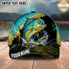 Maxcorners Fishing Gold Scale Lightning Splash Personalized Name 3D Cap (12 Fish Species)