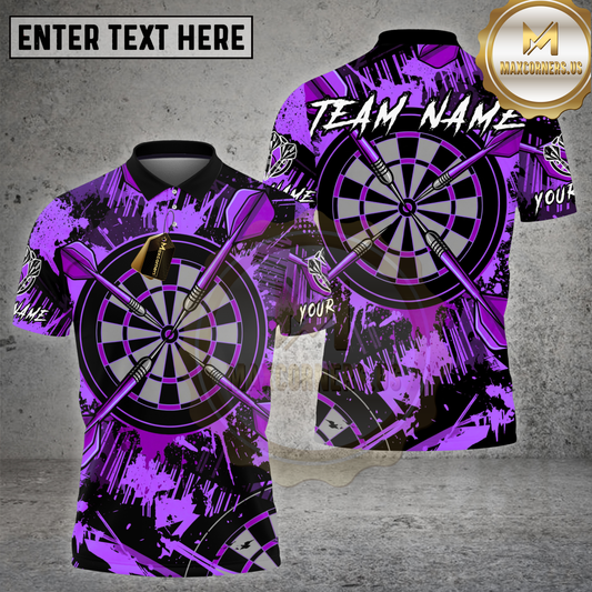 Maxcorners Dart Blue Grunge Triple Throw Dartboard Multicolor Options Personalized Name, Team Name 3D Shirt (4 Colors)