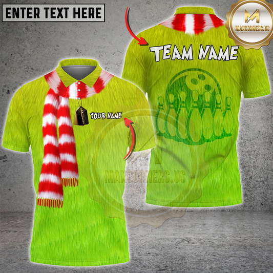 Maxcorners Bowling Green Furry Grinch Style Personalized Name 3D Unisex Shirt