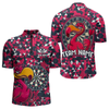 Maxcorners Funny Geometric Grunge Flamingo Dart Shirts For Men Custom Darts Jerseys Outfits, Darts Gifts LM0705