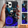 Maxcorners American Eagle Patriotic Dartboard Purple Flame Personalized Name 3D Phone Case