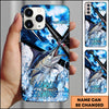 Maxcorners Fishing Hook Lure Splash Artwork Personalized Name Phone Case Gift For Anglers (12 Fish Species)