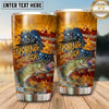 Maxcorners Fishing Tumbler Retro Orange Fishing Beer Design Personalized Name Tumbler (13 Species)