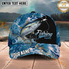 Maxcorners Fishing Blue Ocean Foam Happy Quote Personalized Name 3D Cap (12 Fish Species)