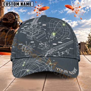 Maxcorners Trap & Skeet Shooting Blueprint Shooting Diagram Personalized Name 3D Cap