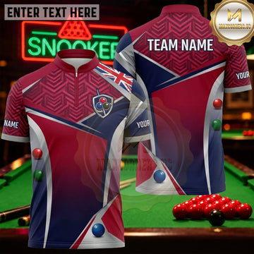 Maxcorners Snooker Burgundy Navy Modern Geometric Personalized Name 3D Unisex Shirt