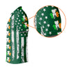 Maxcorners Irish Shamrock Vertical Stripes St Patrick's Day Golf Shirt, Polo Shirts For Men, Golf Shirts For Men