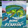 Maxcorners Gone Fishin Mahi-mahi Customized Name 3D Quilt - Blanket