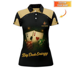 Maxcorners Personalized Name Funny Poker T-Shirts, Big Deck Energy Shirt, Gift For Poker PlayersLM1009