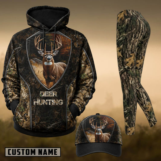 Maxcorners Hunting Whitetail Buck Shield Forest Camo 3D Shirts